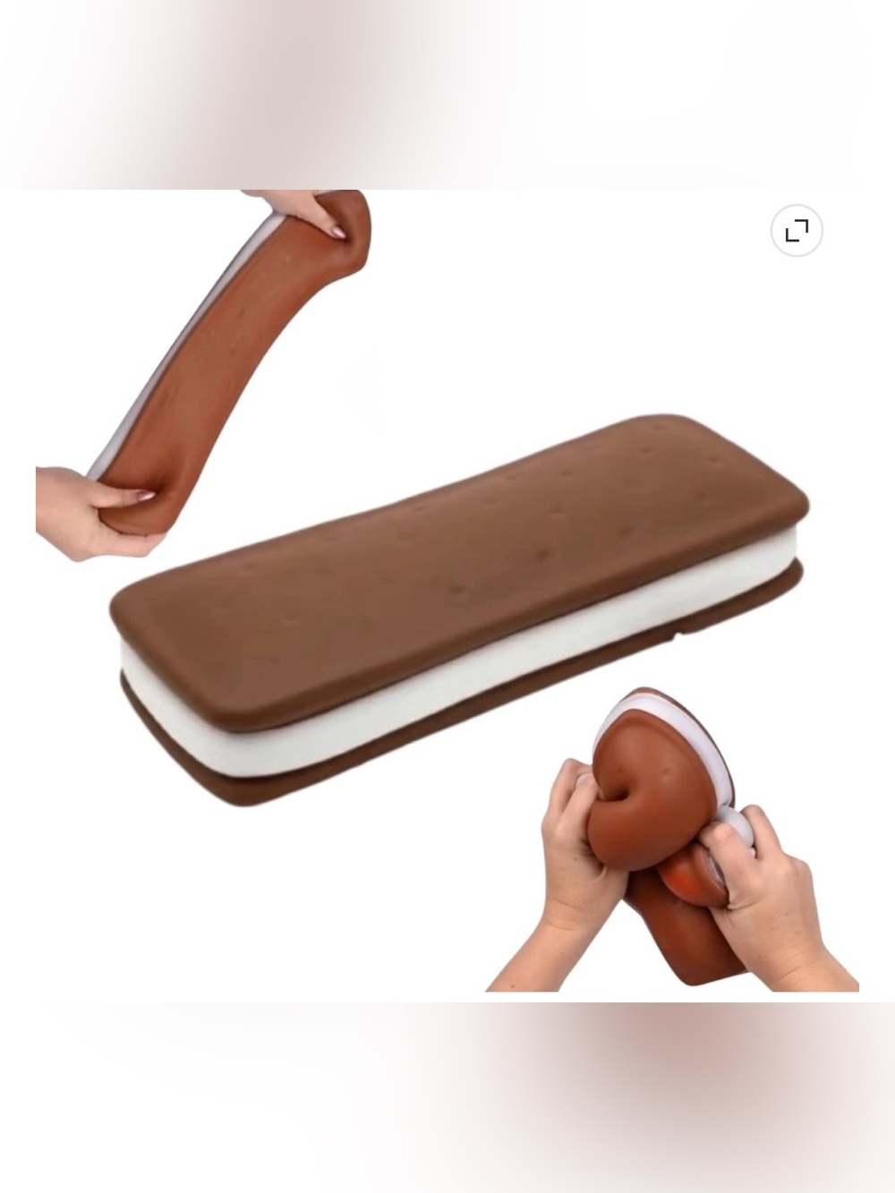 Brown Chocolate Ice Cream Sandwich Stress Reliever squishy